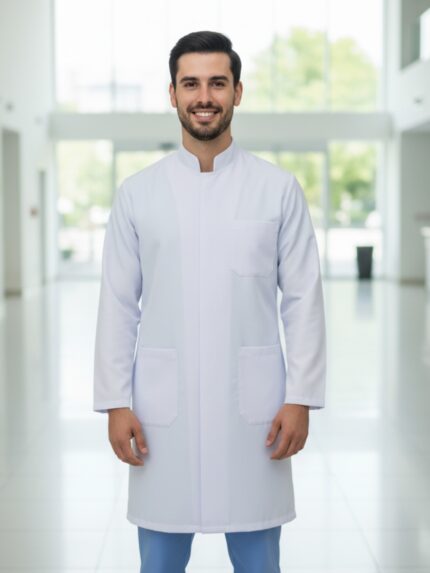 Jaleco Gabardine Gola de Padre Masculino - P